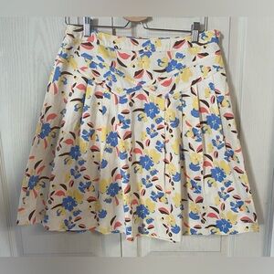 Ben Sherman Womens Skirt A Ling Small Side Zipper Off White Floral